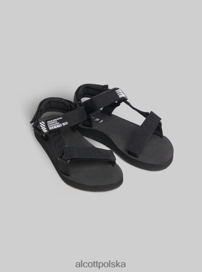 buty Alcott sandali w gomma con chiusura a strappo bk1 czarny kobiety 2TXFF6236 - Image 2