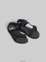 buty Alcott sandali w gomma con chiusura a strappo bk1 czarny kobiety 2TXFF6236