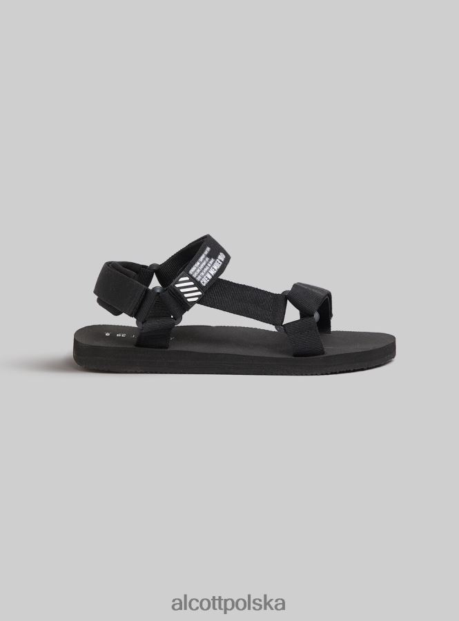 buty Alcott sandali w gomma con chiusura a strappo bk1 czarny kobiety 2TXFF6236 - Image 3