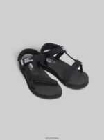 buty Alcott sandali w gomma con chiusura a strappo bk1 czarny mężczyźni 2TXFF61093