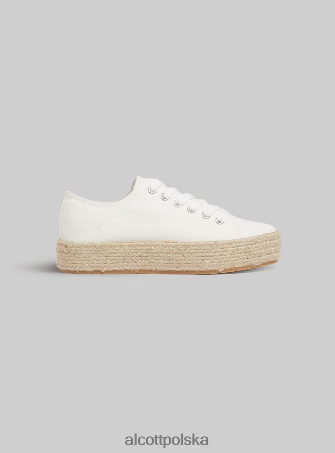 buty Alcott tenisówki z podeszwą z rafii wh2 biały kobiety 2TXFF6383 - Image 3