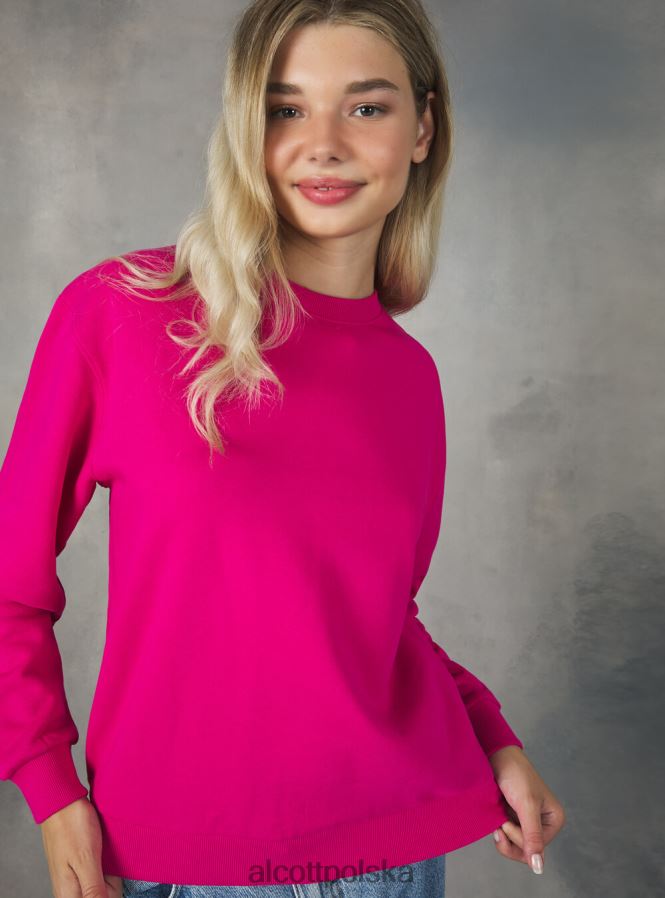 odzież Alcott bawełniana bluza z okrągłym dekoltem bk1 czarny kobiety 2TXFF6139 - Image 4