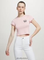 odzież Alcott bawełniana koszulka z haftem biały kobiety 2TXFF656 - Image 3