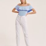 odzież Alcott bawełniane body z falbankami c2274 lazurowy kobiety 2TXFF6244