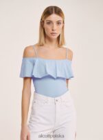 odzież Alcott bawełniane body z falbankami c2274 lazurowy kobiety 2TXFF6244 - Image 3
