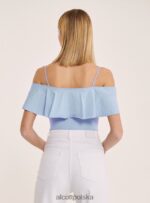odzież Alcott bawełniane body z falbankami c2274 lazurowy kobiety 2TXFF6244 - Image 4