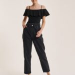 odzież Alcott bawełniane body z falbankami c2274 lazurowy kobiety 2TXFF6318