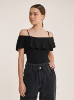 odzież Alcott bawełniane body z falbankami c2274 lazurowy kobiety 2TXFF6318 - Image 4