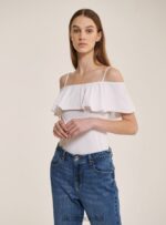 odzież Alcott bawełniane body z falbankami c2274 lazurowy kobiety 2TXFF6425 - Image 3