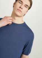 odzież Alcott bawełniany sweterek z krótkim rękawem bk1 czarny mężczyźni 2TXFF61041