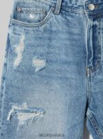 odzież Alcott Bermudy o dopasowanym kroju z elastycznego denimu d004 średni jasnoniebieski mężczyźni 2TXFF61117 - Image 7