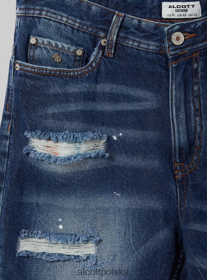 odzież Alcott Bermudy o dopasowanym kroju z elastycznego denimu d004 średni jasnoniebieski mężczyźni 2TXFF6636 - Image 7