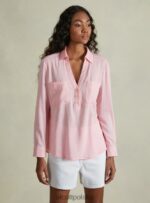 odzież Alcott blusa w puro lino wh2 biały kobiety 2TXFF6224 - Image 2