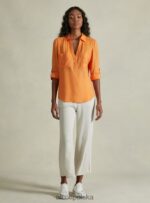 odzież Alcott blusa w puro lino wh2 biały kobiety 2TXFF6225 - Image 4
