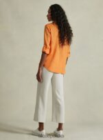 odzież Alcott blusa w puro lino wh2 biały kobiety 2TXFF6225 - Image 5