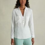 odzież Alcott blusa w puro lino wh2 biały kobiety 2TXFF624