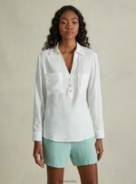 odzież Alcott blusa w puro lino wh2 biały kobiety 2TXFF624