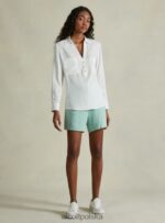 odzież Alcott blusa w puro lino wh2 biały kobiety 2TXFF624 - Image 3