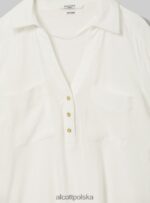 odzież Alcott blusa w puro lino wh2 biały kobiety 2TXFF624 - Image 7