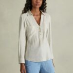 odzież Alcott blusa w puro lino wh2 biały kobiety 2TXFF6463