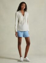 odzież Alcott blusa w puro lino wh2 biały kobiety 2TXFF6463 - Image 3