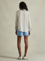 odzież Alcott blusa w puro lino wh2 biały kobiety 2TXFF6463 - Image 5