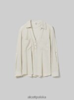 odzież Alcott blusa w puro lino wh2 biały kobiety 2TXFF6463 - Image 6