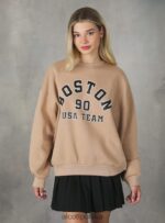 odzież Alcott Bluza o wygodnym kroju typu college z okrągłym dekoltem średni az2 azzurre kobiety 2TXFF6279 - Image 3