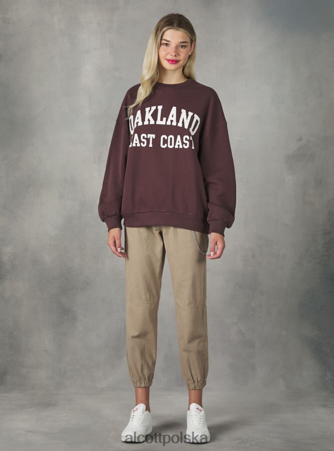 odzież Alcott Bluza o wygodnym kroju typu college z okrągłym dekoltem średni az2 azzurre kobiety 2TXFF6366 - Image 4