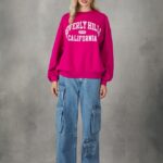 odzież Alcott Bluza o wygodnym kroju typu college z okrągłym dekoltem średni az2 azzurre kobiety 2TXFF6405