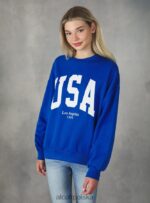 odzież Alcott Bluza o wygodnym kroju typu college z okrągłym dekoltem średni az2 azzurre kobiety 2TXFF6413 - Image 2