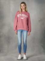odzież Alcott Bluza o wygodnym kroju typu college z okrągłym dekoltem średni az2 azzurre kobiety 2TXFF6446 - Image 3