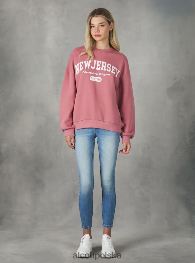 odzież Alcott Bluza o wygodnym kroju typu college z okrągłym dekoltem średni az2 azzurre kobiety 2TXFF6446 - Image 3