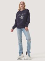 odzież Alcott bluza z okrągłym dekoltem i haftem c0020 złamana biel kobiety 2TXFF6238 - Image 6