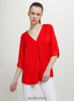 odzież Alcott bluzka z dekoltem średni fuxia fx2 kobiety 2TXFF6352 - Image 2