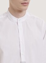 odzież Alcott camicia a maniche lunghe con collo coreano biały mężczyźni 2TXFF61019