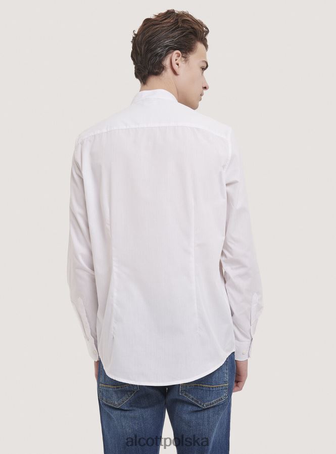 odzież Alcott camicia a maniche lunghe con collo coreano biały mężczyźni 2TXFF61019 - Image 4