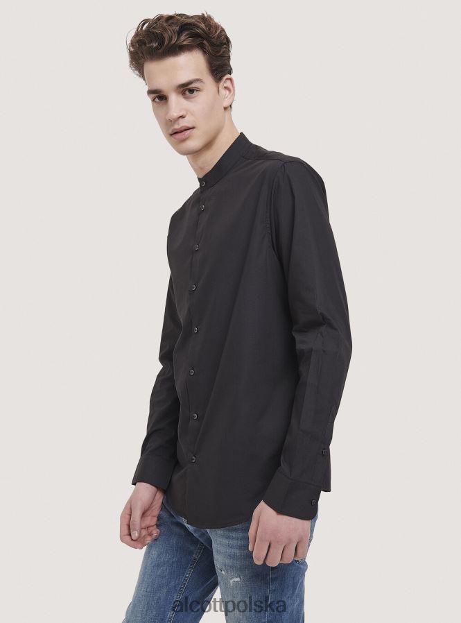 odzież Alcott camicia a maniche lunghe con collo coreano biały mężczyźni 2TXFF6807 - Image 5