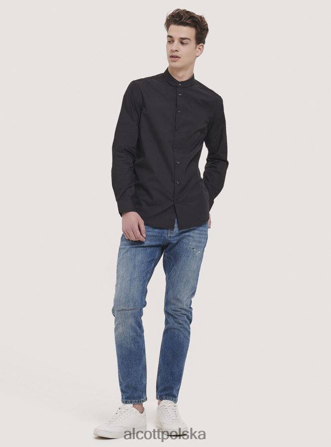 odzież Alcott camicia a maniche lunghe con collo coreano biały mężczyźni 2TXFF6807 - Image 7