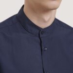 odzież Alcott camicia a maniche lunghe con collo coreano biały mężczyźni 2TXFF6808