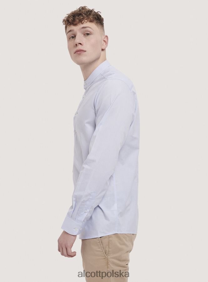 odzież Alcott camicia a maniche lunghe con collo coreano biały mężczyźni 2TXFF6992 - Image 4