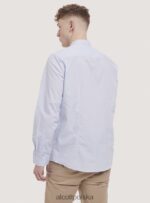 odzież Alcott camicia a maniche lunghe con collo coreano biały mężczyźni 2TXFF6992 - Image 5