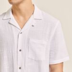 odzież Alcott camicia collo kręgielnia w misto con taschino wh1 ecru mężczyźni 2TXFF61090
