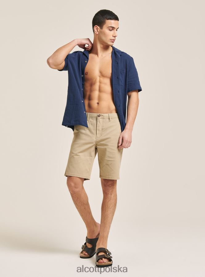 odzież Alcott camicia collo kręgielnia w misto con taschino wh1 ecru mężczyźni 2TXFF6818 - Image 3