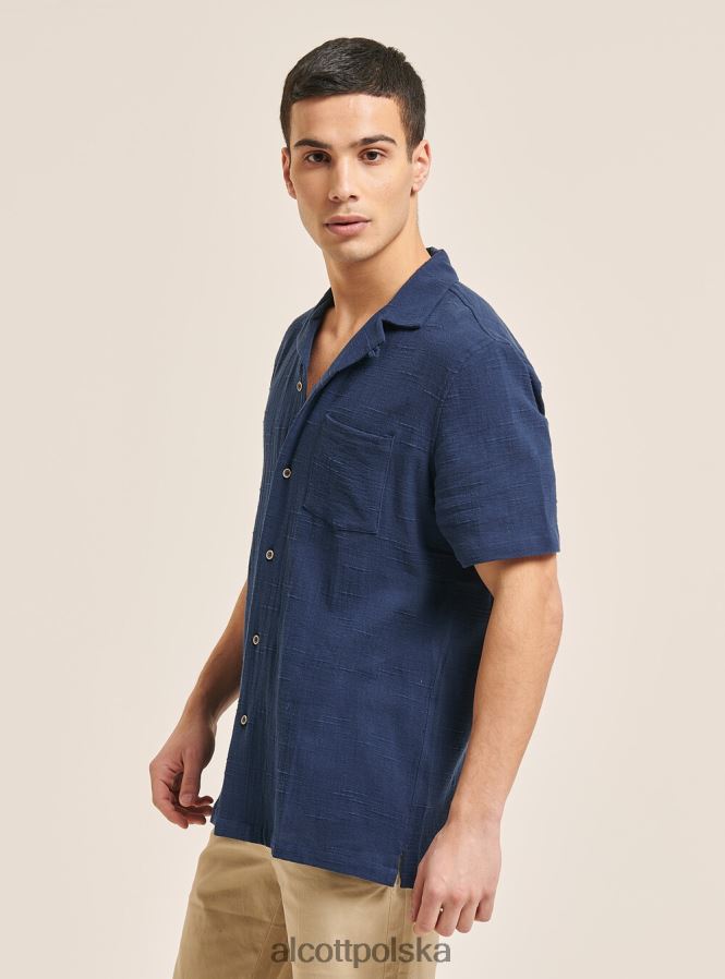 odzież Alcott camicia collo kręgielnia w misto con taschino wh1 ecru mężczyźni 2TXFF6818 - Image 4