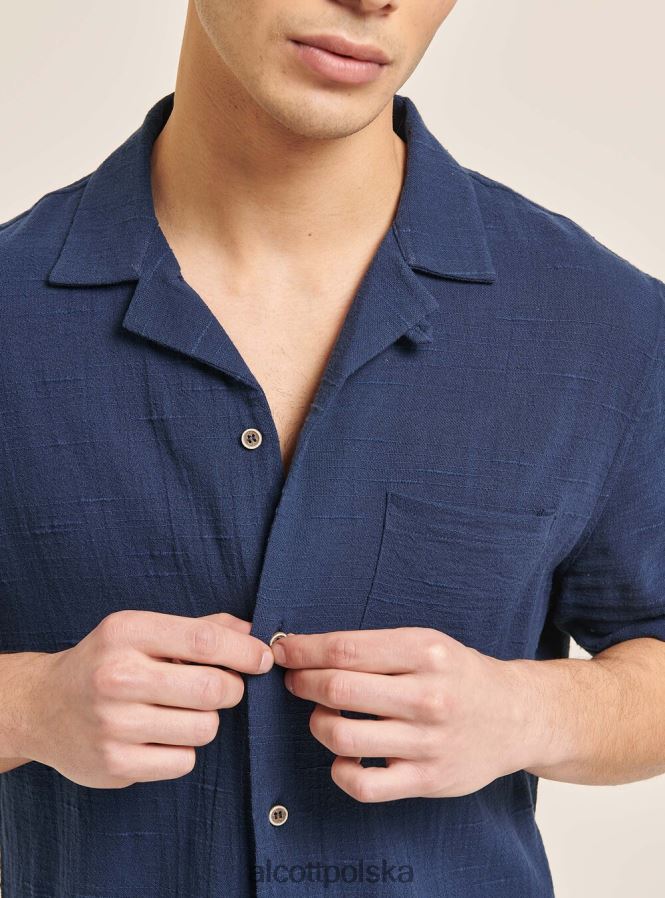 odzież Alcott camicia collo kręgielnia w misto con taschino wh1 ecru mężczyźni 2TXFF6818 - Image 6