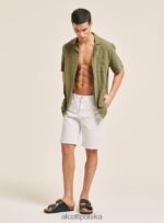 odzież Alcott camicia collo kręgielnia w misto con taschino wh1 ecru mężczyźni 2TXFF6820 - Image 3