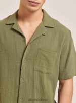 odzież Alcott camicia collo kręgielnia w misto con taschino wh1 ecru mężczyźni 2TXFF6820 - Image 6