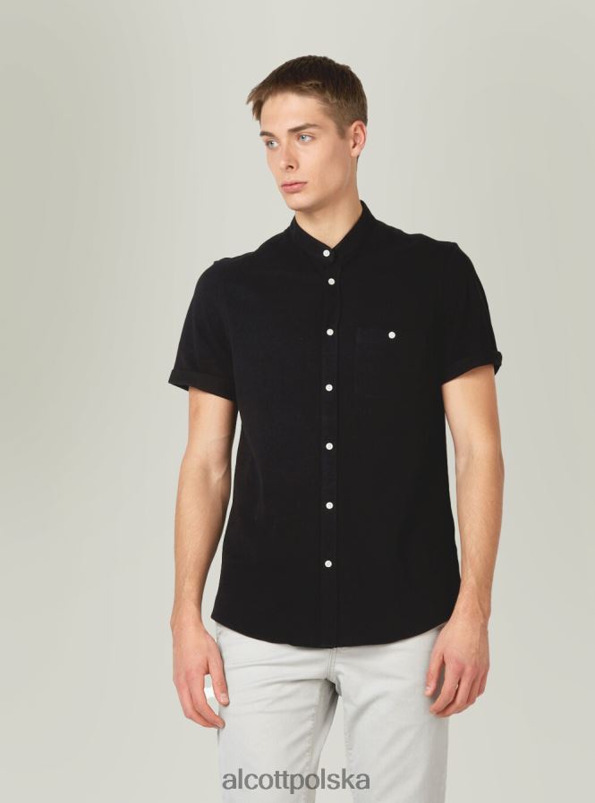 odzież Alcott camicia di piquet con collo coreano niebieski mężczyźni 2TXFF6716 - Image 2