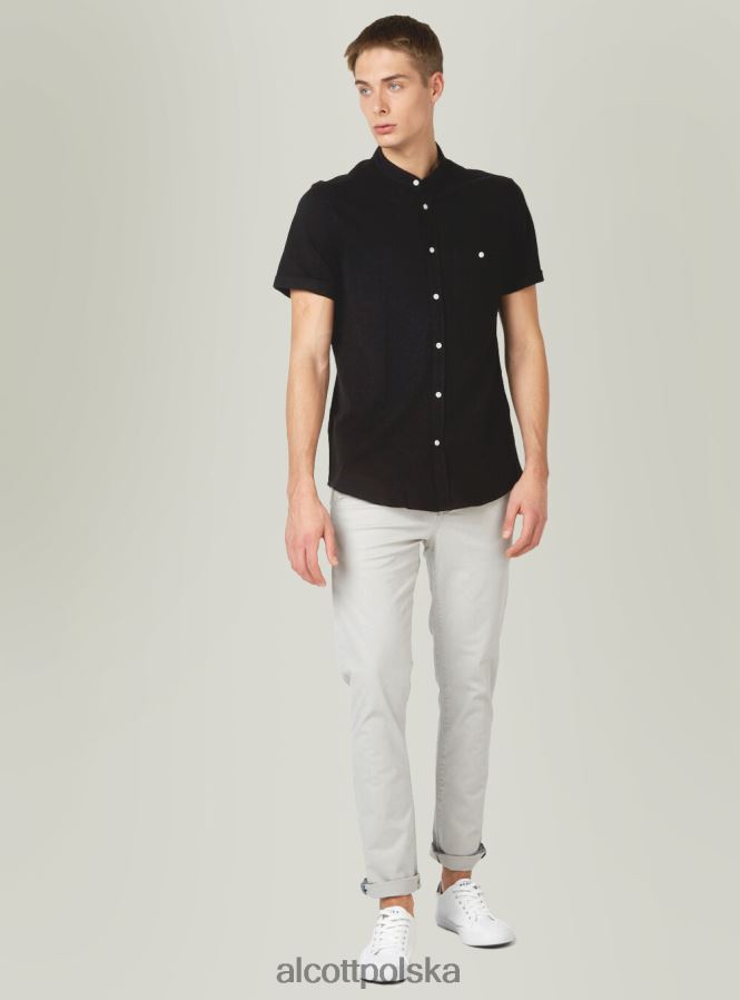 odzież Alcott camicia di piquet con collo coreano niebieski mężczyźni 2TXFF6716 - Image 6
